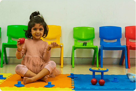Child in a colorful classroom
